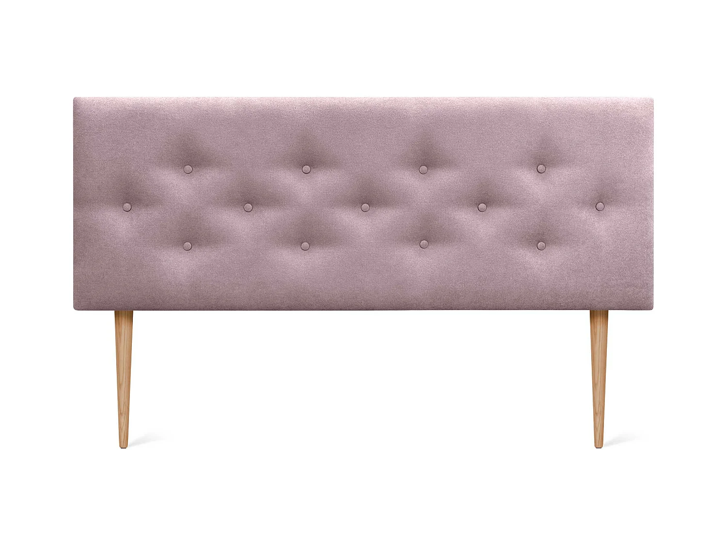 DHOME Tête de Lit en Tissu ACUALINE avec 3 Rangées Entrelacées de Boutons et Pieds Tête de Lit Capitonnée de Luxe(Rose, 145cm)