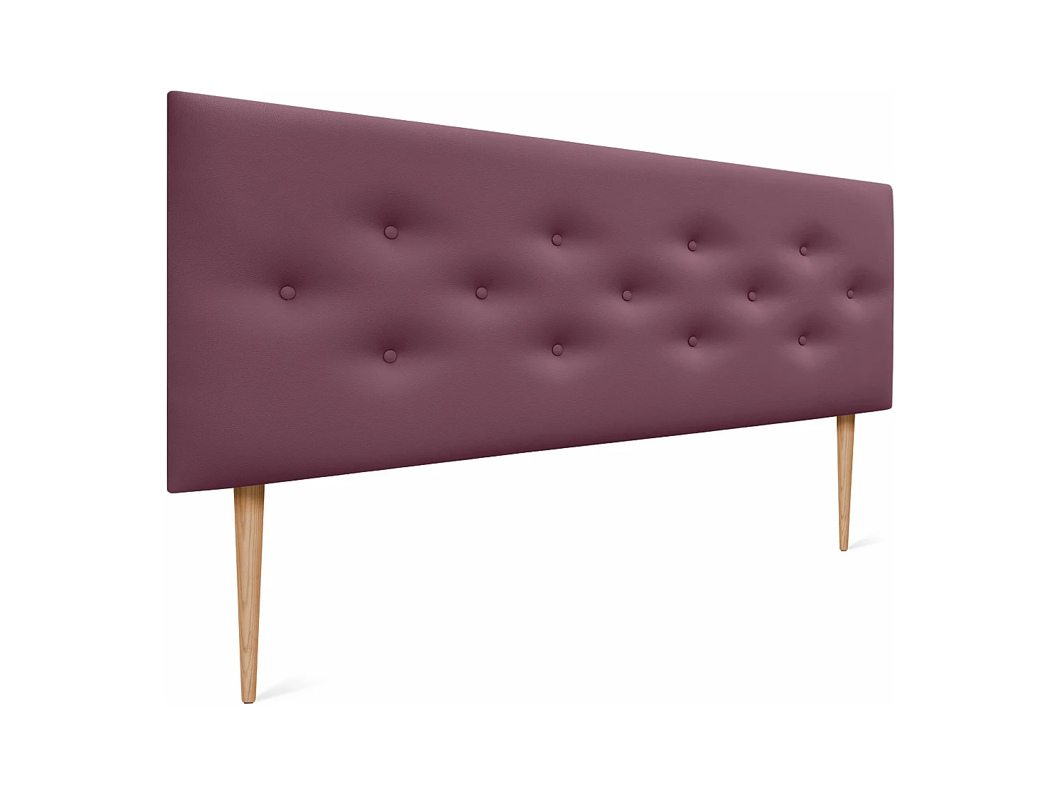 DHOME Tête de lit en simili cuir avec 3 rangées de boutons entrelacés Tête de lit rembourrée pour lit de luxe (Bordeaux, 145cm)