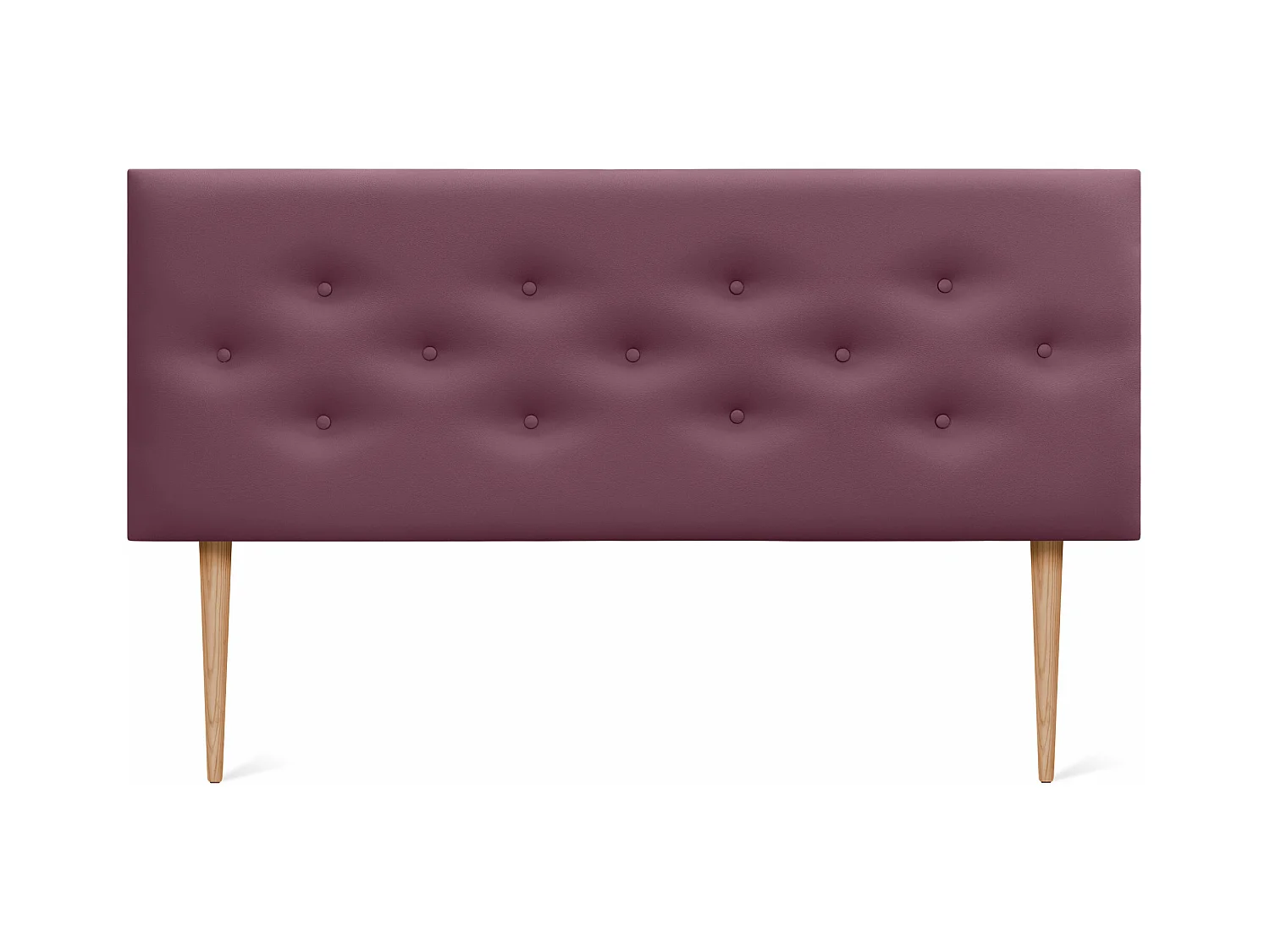 DHOME Tête de lit en simili cuir avec 3 rangées de boutons entrelacés Tête de lit rembourrée pour lit de luxe (Bordeaux, 145cm)
