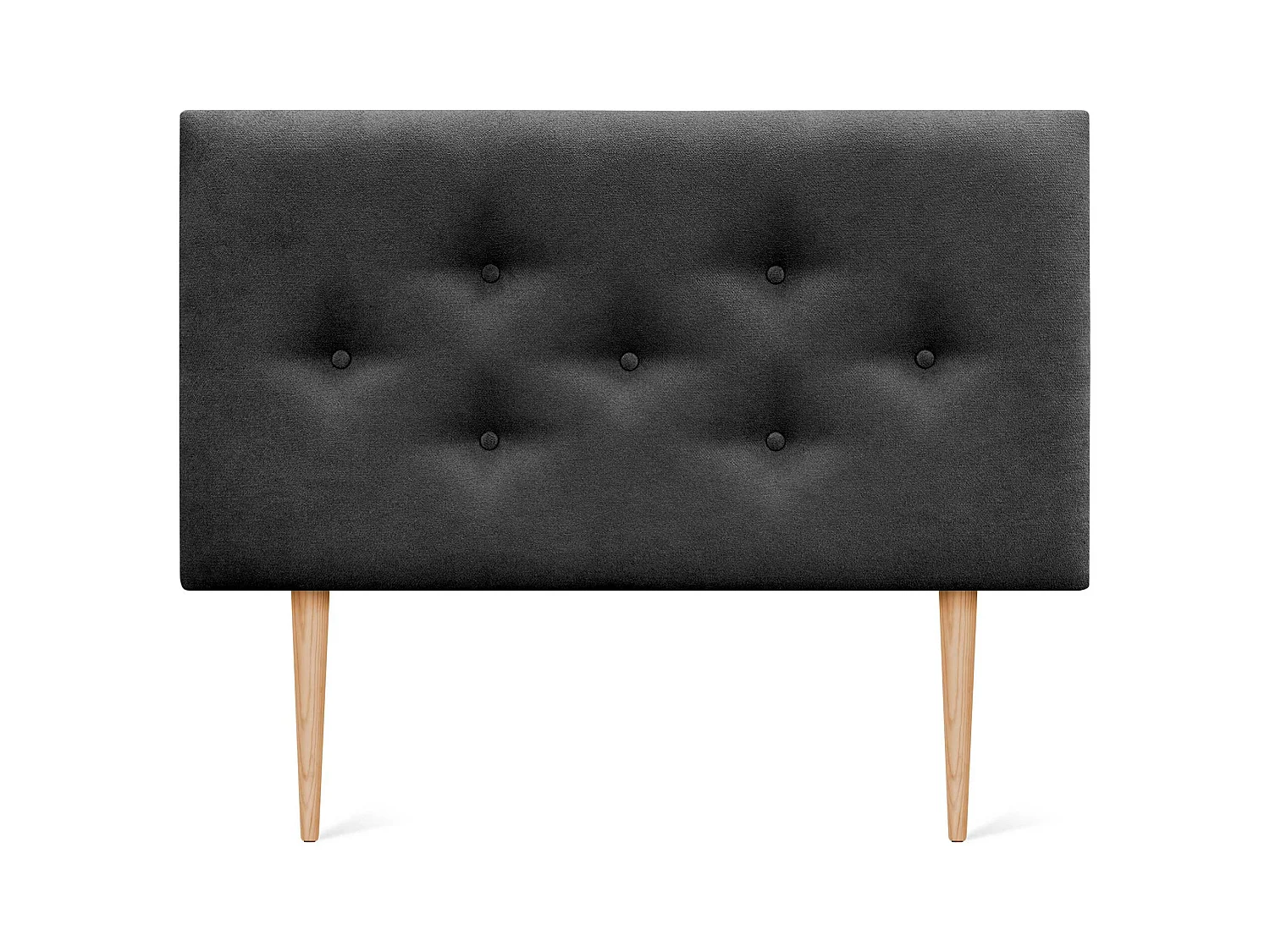 DHOME Tête de Lit en Tissu ACUALINE avec 3 Rangées Entrelacées de Boutons et Pieds Tête de Lit Capitonnée de Luxe(Noir, 95cm)