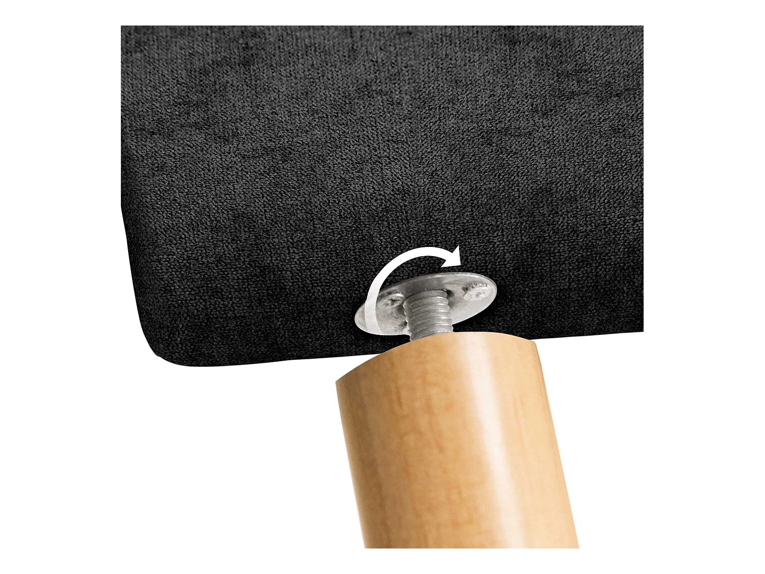 DHOME Tête de Lit en Tissu ACUALINE avec 3 Rangées Entrelacées de Boutons et Pieds Tête de Lit Capitonnée de Luxe(Noir, 95cm)