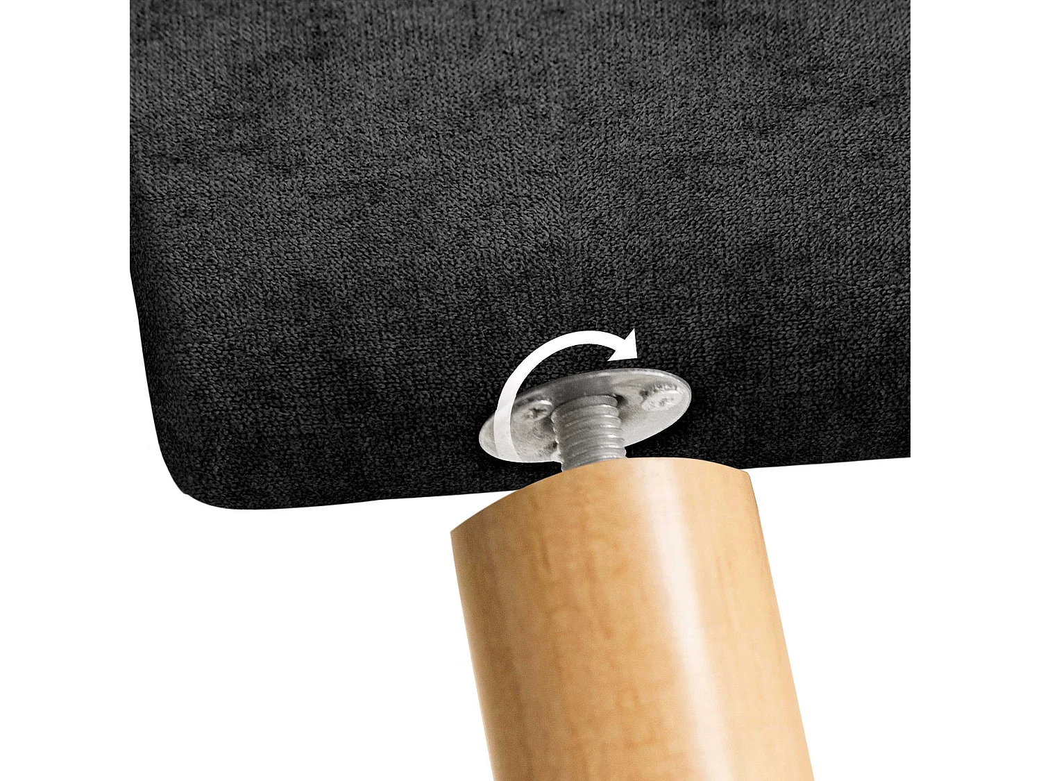 DHOME Tête de Lit en Tissu ACUALINE avec 3 Rangées Entrelacées de Boutons et Pieds Tête de Lit Capitonnée de Luxe(Noir, 95cm)