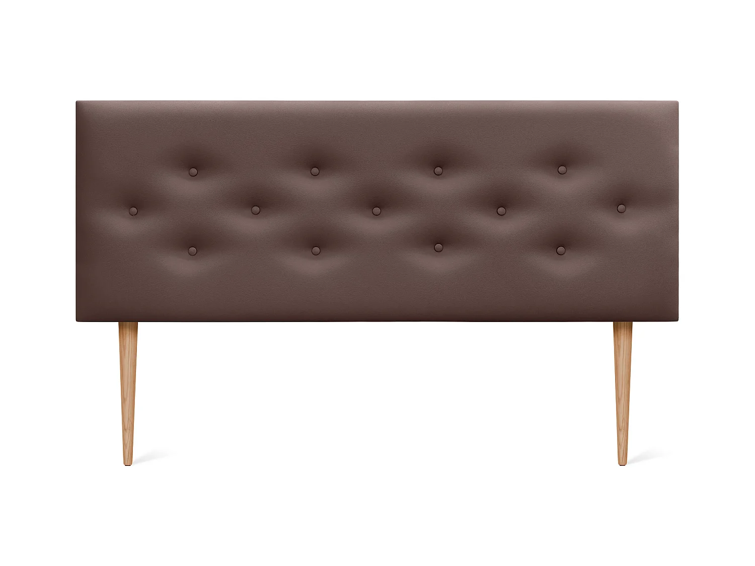 DHOME Tête de lit en simili cuir avec 3 rangées de boutons entrelacés Tête de lit rembourrée pour lit de luxe (Chocolat, 160cm)