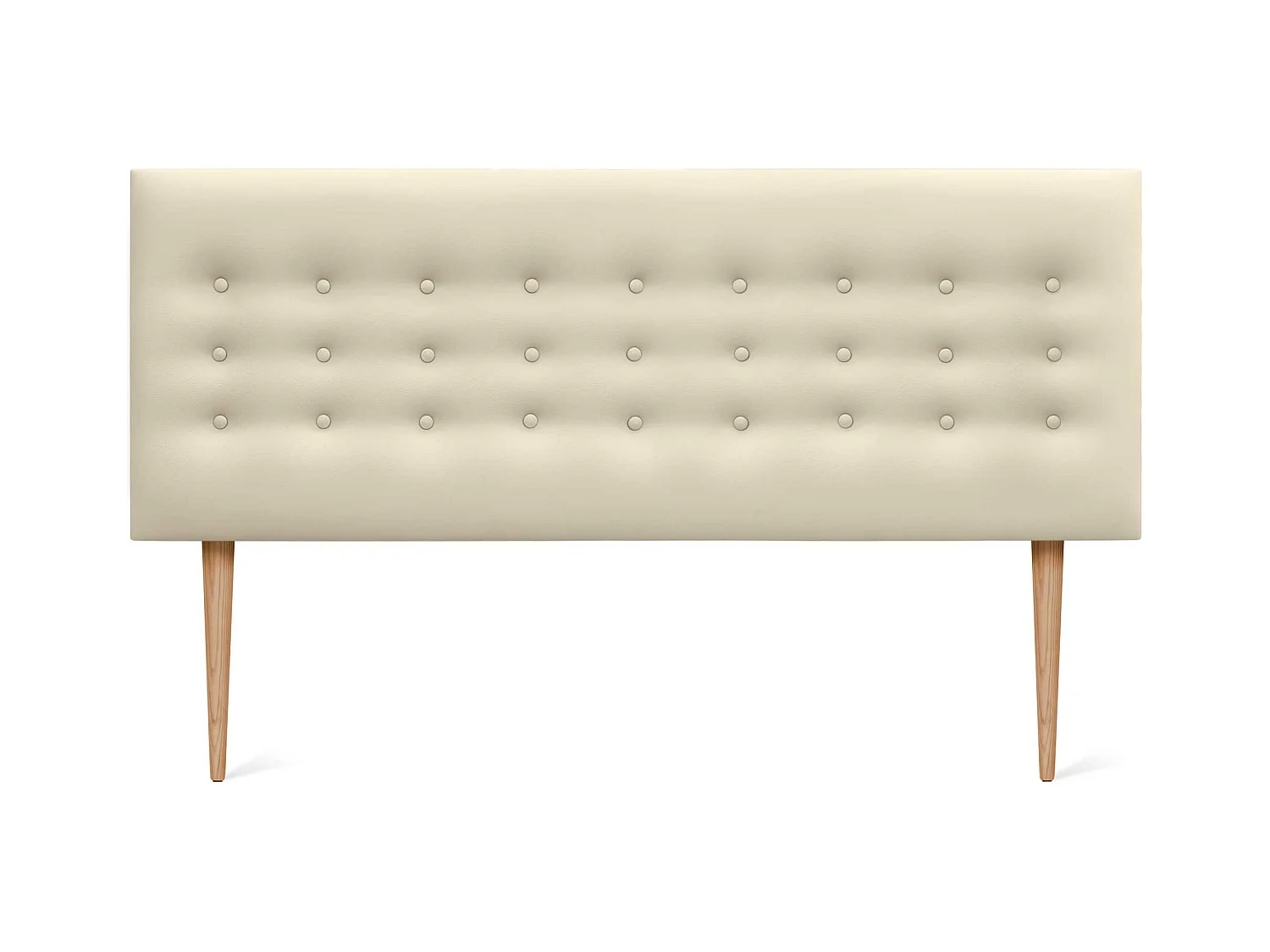 DHOME Testiera in ecopelle con 3 file di bottoni Testiera imbottita per letto di lusso (Vaniglia, 150cm)