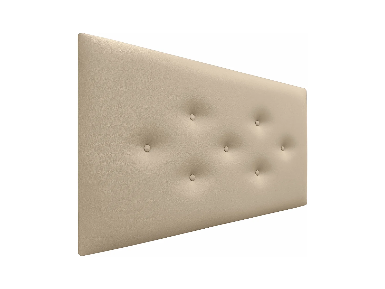 DHOME Tête de Lit en Similicuir avec 3 Rangées de Boutons Entrelacées Tête de Lit Rembourrée de Luxe (Beige, 90cm)