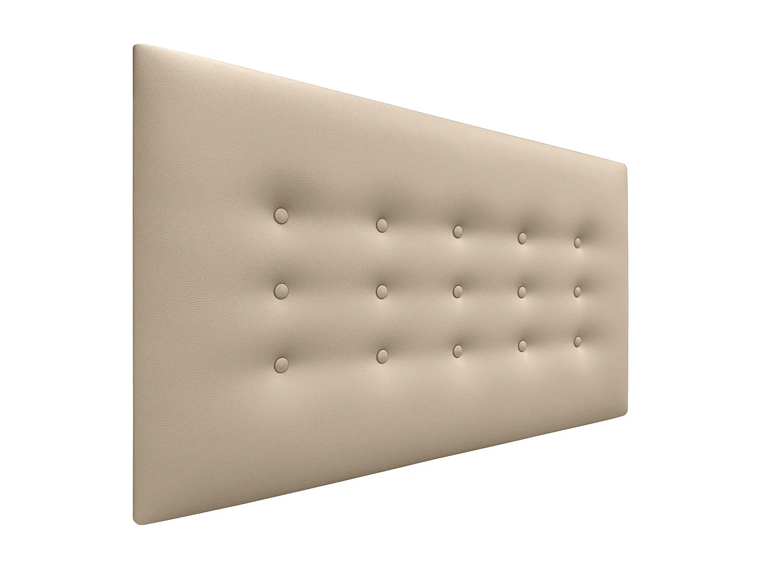 DHOME Tête de Lit en Similicuir avec 3 Rangées de Boutons Tête de Lit Rembourrée de Luxe (Beige, 105cm)