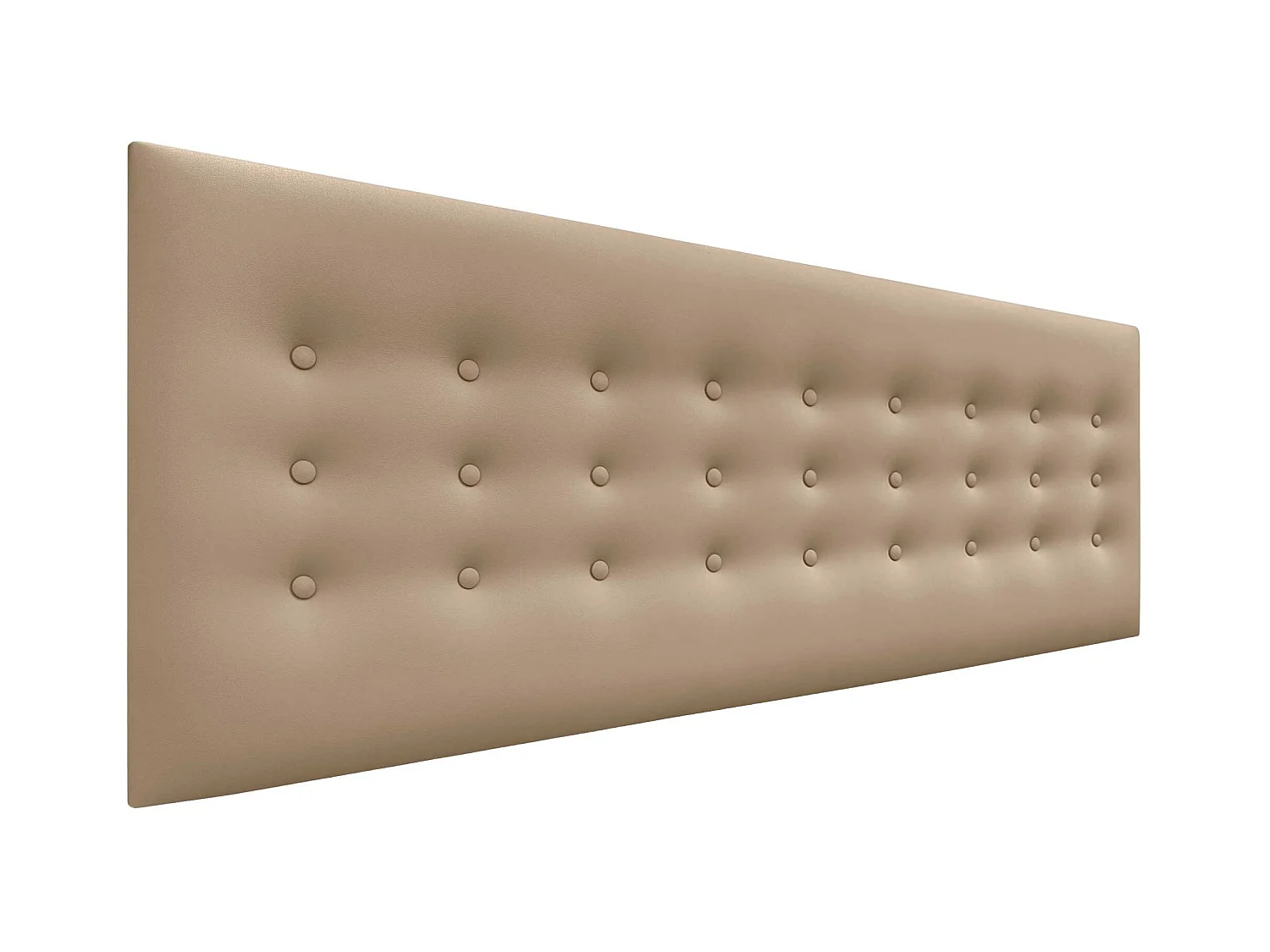 DHOME Kopfteil de Kunstleder mit 3 Knopfreihen gepolstertes luxuriöses Bettkopfteil (Marrón Claro, 150cm)