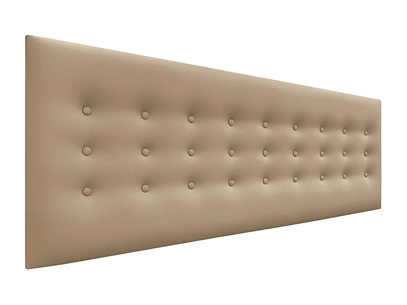 DHOME Kopfteil de Kunstleder mit 3 Knopfreihen gepolstertes luxuriöses Bettkopfteil (Marrón Claro, 150cm)