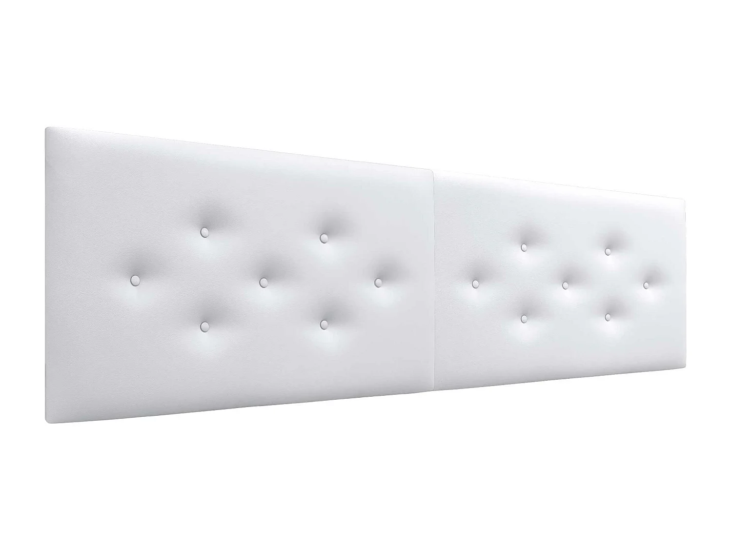 DHOME Tête de Lit en Similicuir avec 3 Rangées de Boutons Entrelacées Tête de Lit Rembourrée de Luxe (Blanc, 160cm (2 pièces))