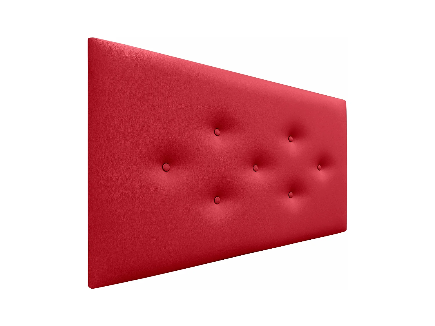 DHOME Tête de Lit en Similicuir avec 3 Rangées de Boutons Entrelacées Tête de Lit Rembourrée de Luxe (Rouge, 90cm)