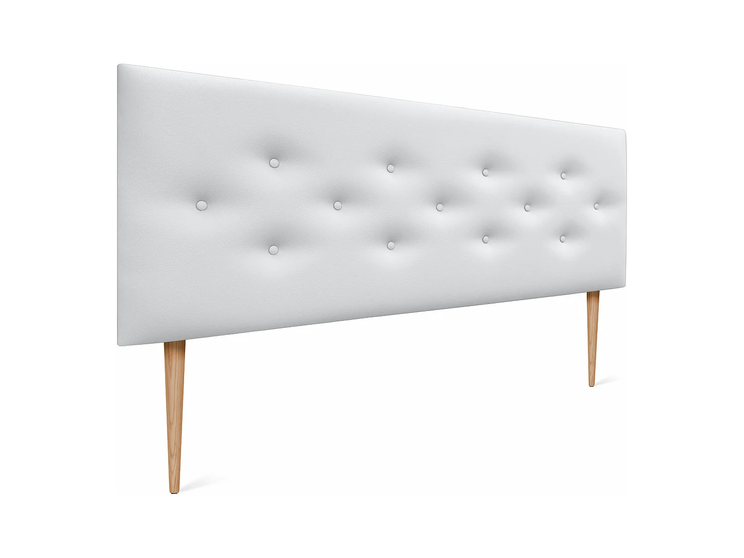 DHOME Tête de lit en simili cuir avec 3 rangées de boutons entrelacés Tête de lit rembourrée pour lit de luxe (Blanc, 150cm)