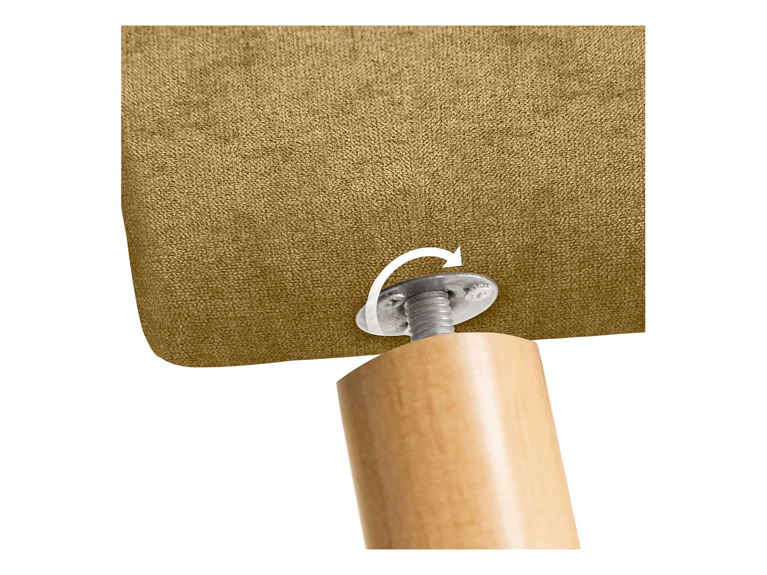 DHOME Tête de Lit en Tissu ACUALINE avec 3 Rangées Entrelacées de Boutons et Pieds Tête de Lit Capitonnée de Luxe(Moutarde, 135cm)