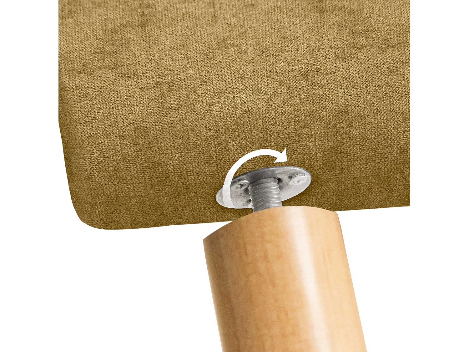 DHOME Tête de Lit en Tissu ACUALINE avec 3 Rangées Entrelacées de Boutons et Pieds Tête de Lit Capitonnée de Luxe(Moutarde, 135cm)