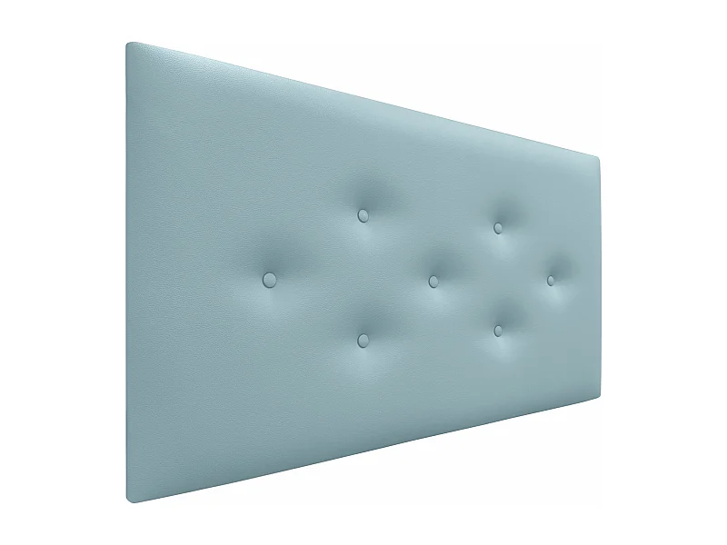 DHOME Hoofdbord van kunstleer met 3 verspringende rijen knopen, luxe gestoffeerd bedhoofdbord (Lichtblauw, 110cm)