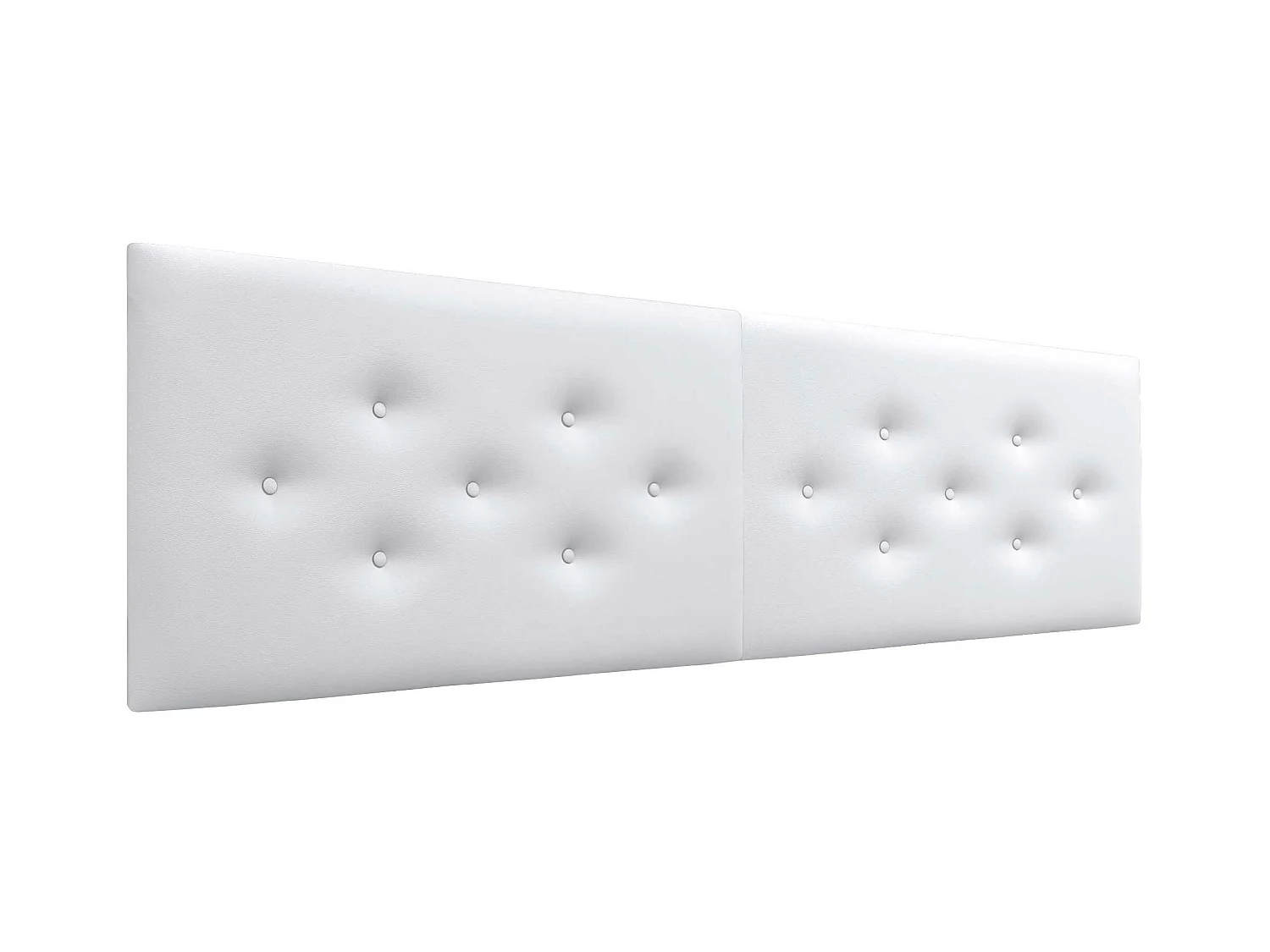DHOME Tête de Lit en Similicuir avec 3 Rangées de Boutons Entrelacées Tête de Lit Rembourrée de Luxe (Blanc, 220cm (2 pièces))