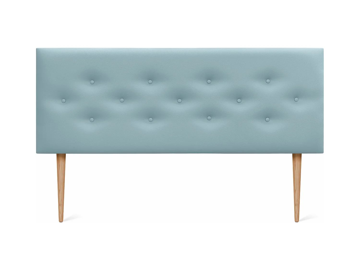 DHOME Tête de lit en simili cuir avec 3 rangées de boutons entrelacés Tête de lit rembourrée pour lit de luxe (Ciel, 150cm)