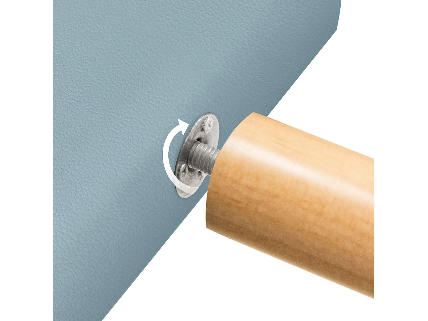 DHOME Kunstleder-Kopfteil mit 3 versetzten Knopfreihen und Füßen, luxuriöses gepolstertes Bettkopfteil (Himmelblau, 150cm)