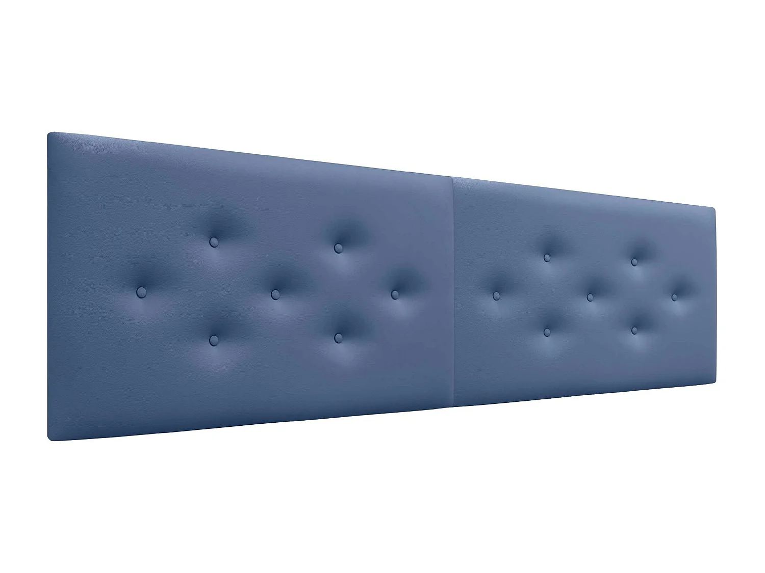 DHOME Cabecero de Polipiel con 3 Hileras Intercaladas de Botones Cabezal Tapizado Cama Lujo (Azul, 160cm (2 piezas))