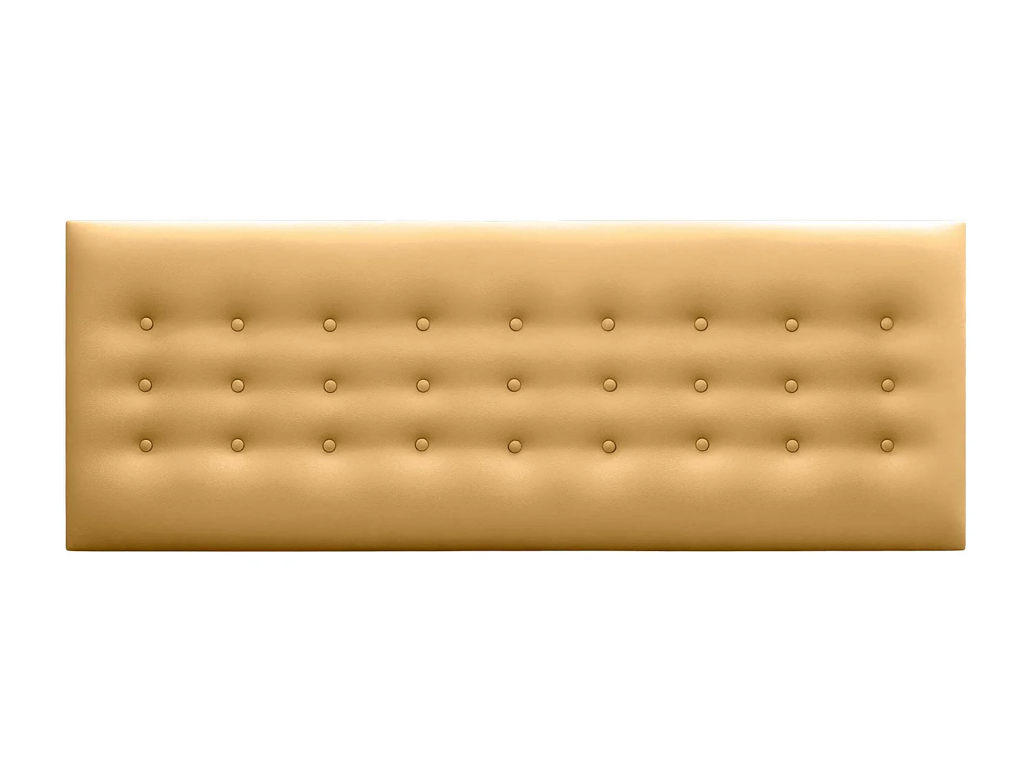 DHOME Tête de Lit en Similicuir avec 3 Rangées de Boutons Tête de Lit Rembourrée de Luxe (Doré, 150cm)