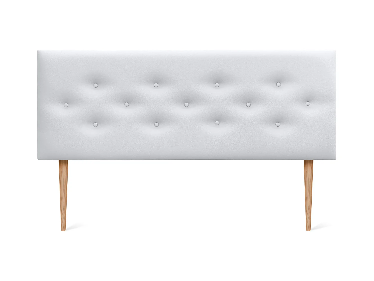 DHOME Tête de lit en simili cuir avec 3 rangées de boutons entrelacés Tête de lit rembourrée pour lit de luxe (Blanc, 160cm)