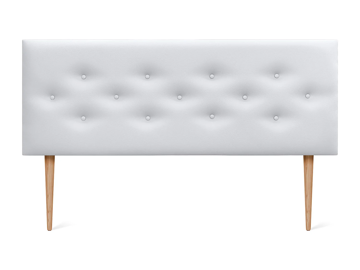 DHOME Testiera in ecopelle con 3 file di bottoni intrecciati Testiera imbottita per letto di lusso (Bianco, 160cm)