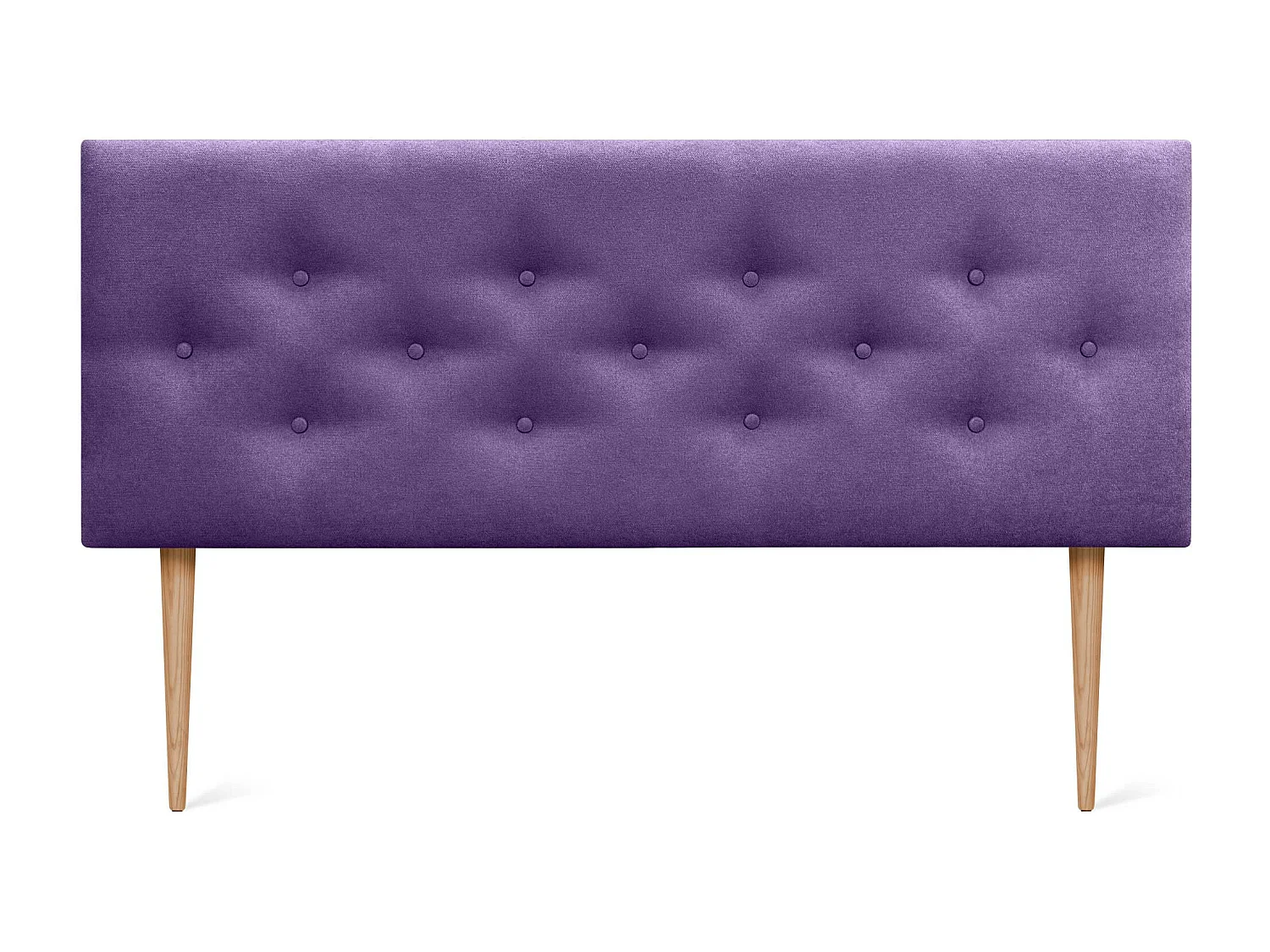 DHOME Tête de Lit en Tissu ACUALINE avec 3 Rangées Entrelacées de Boutons et Pieds Tête de Lit Capitonnée de Luxe(Lilas, 135cm)