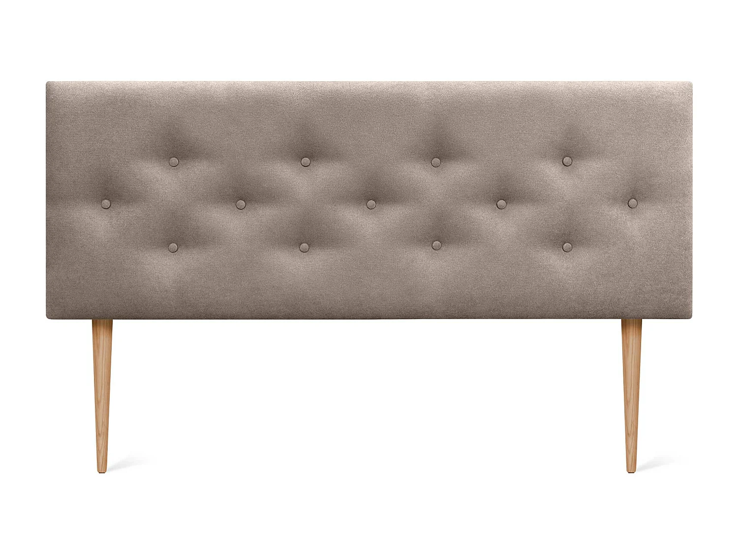 DHOME Tête de Lit en Tissu ACUALINE avec 3 Rangées Entrelacées de Boutons et Pieds Tête de Lit Capitonnée de Luxe(Tierra, 135cm)