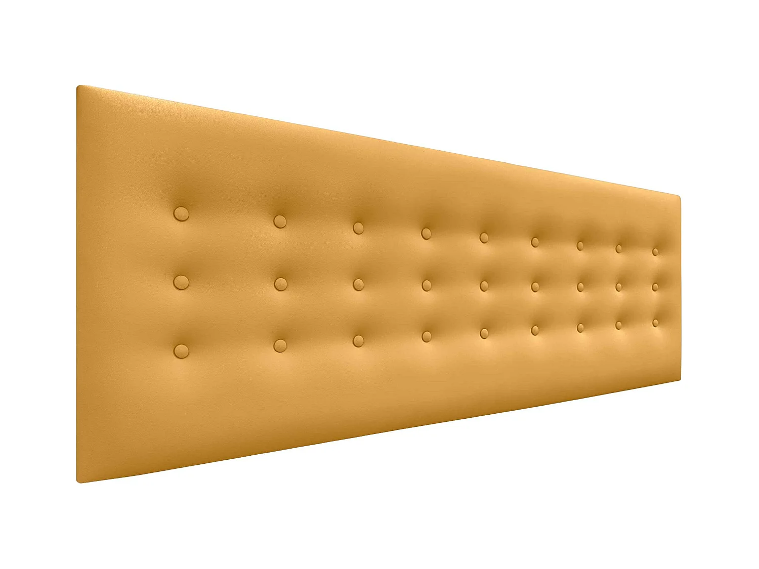 DHOME Kopfteil de Kunstleder mit 3 Knopfreihen gepolstertes luxuriöses Bettkopfteil (Mostaza, 145cm)