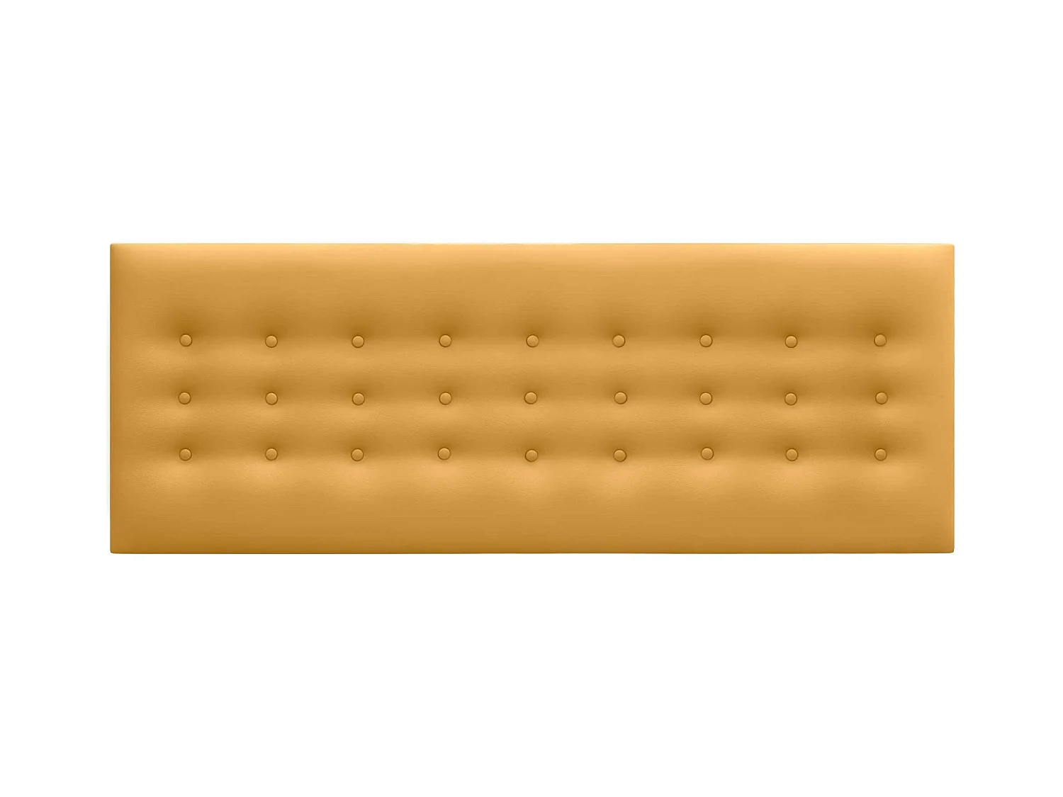 DHOME Kopfteil de Kunstleder mit 3 Knopfreihen gepolstertes luxuriöses Bettkopfteil (Mostaza, 145cm)