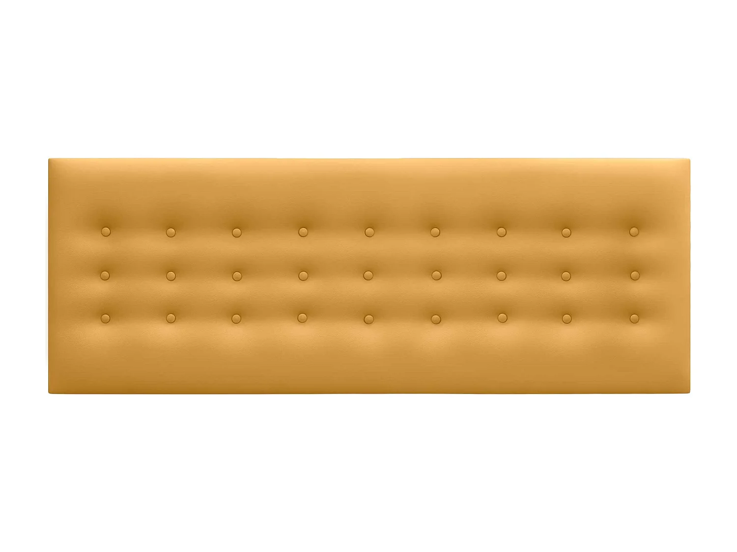 DHOME Hoofdbord de kunstleer met 3 rijen knopen gepolsterd luxe hoofdbord voor bed (Mostaza, 145cm)