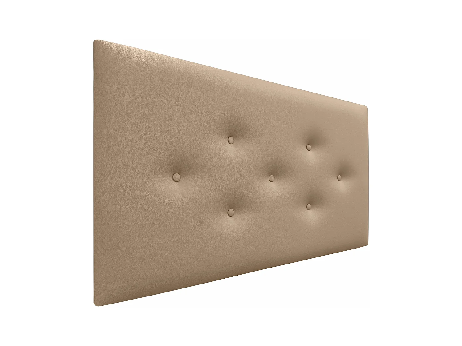 DHOME Hoofdbord van kunstleer met 3 verspringende rijen knopen, luxe gestoffeerd bedhoofdbord (Lichtbruin, 105cm)