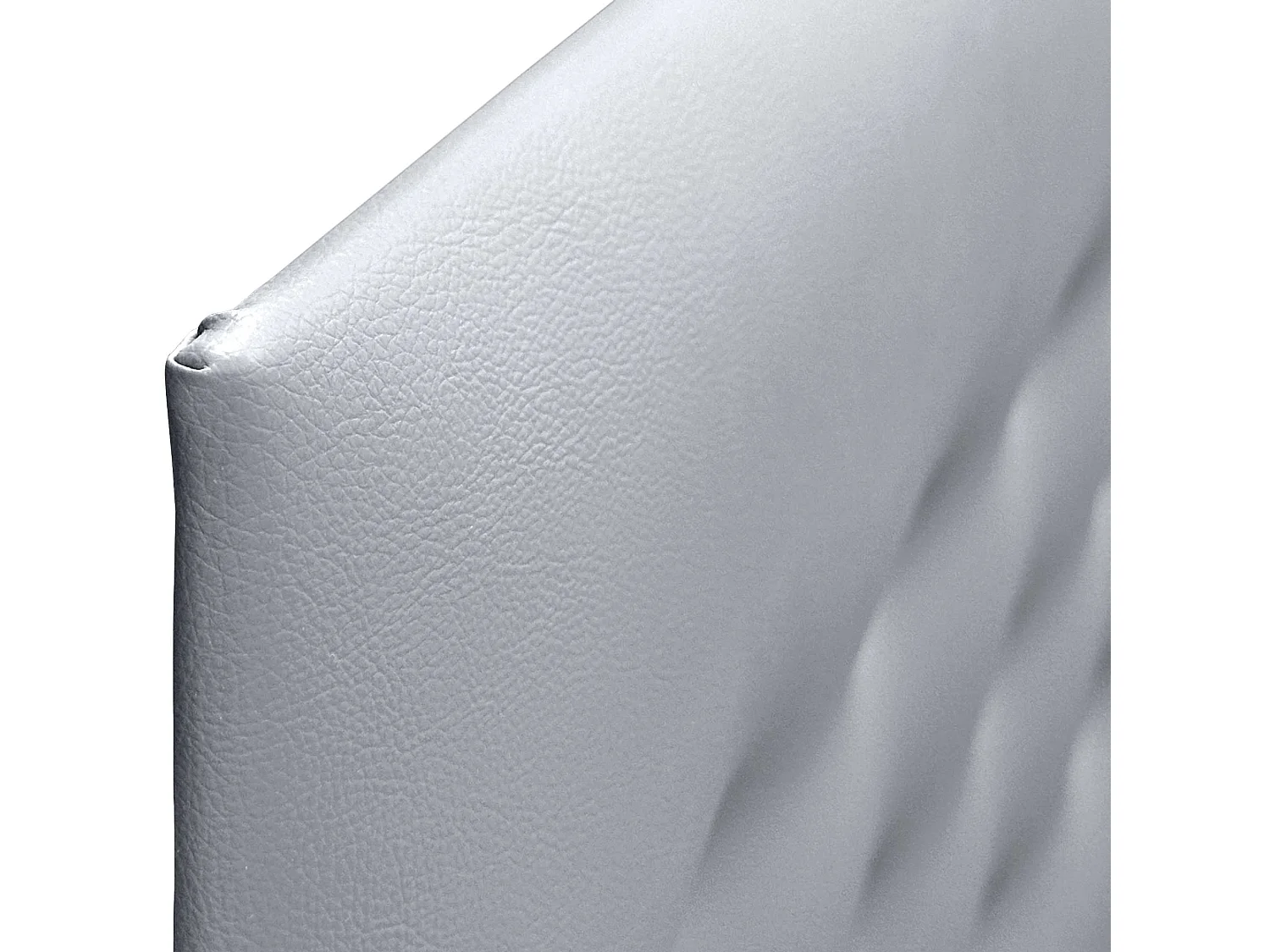 DHOME Testiera in ecopelle con 3 file di bottoni Testiera imbottita per letto di lusso (Argento, 105cm)