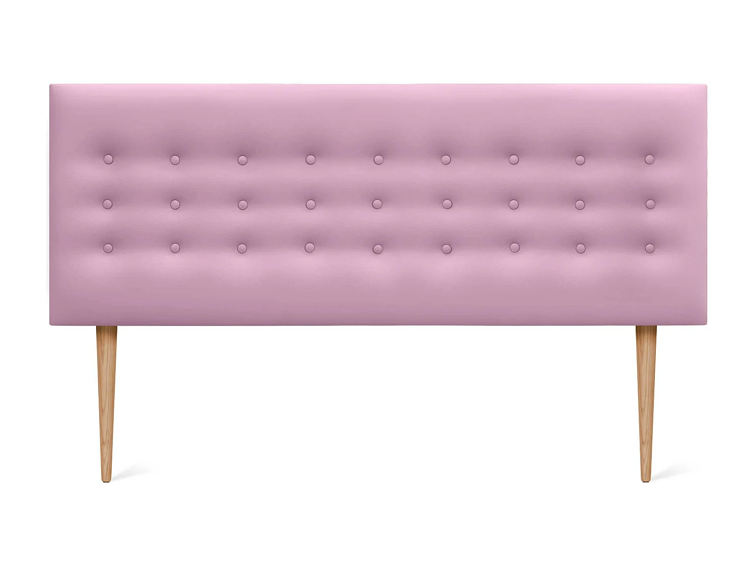 DHOME Hoofdbord de kunstleer met 3 rijen knopen en poten gepolsterd luxe hoofdbord voor bed (Rosa, 150cm)