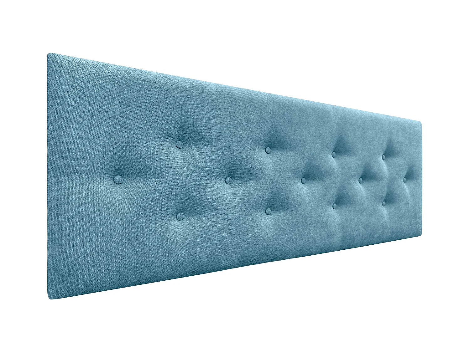 DHOME Tête de Lit en Tissu ACUALINE avec 3 Rangées Entrelacées de Boutons Tête de Lit Capitonnée de Luxe(Turquoise, 145cm)