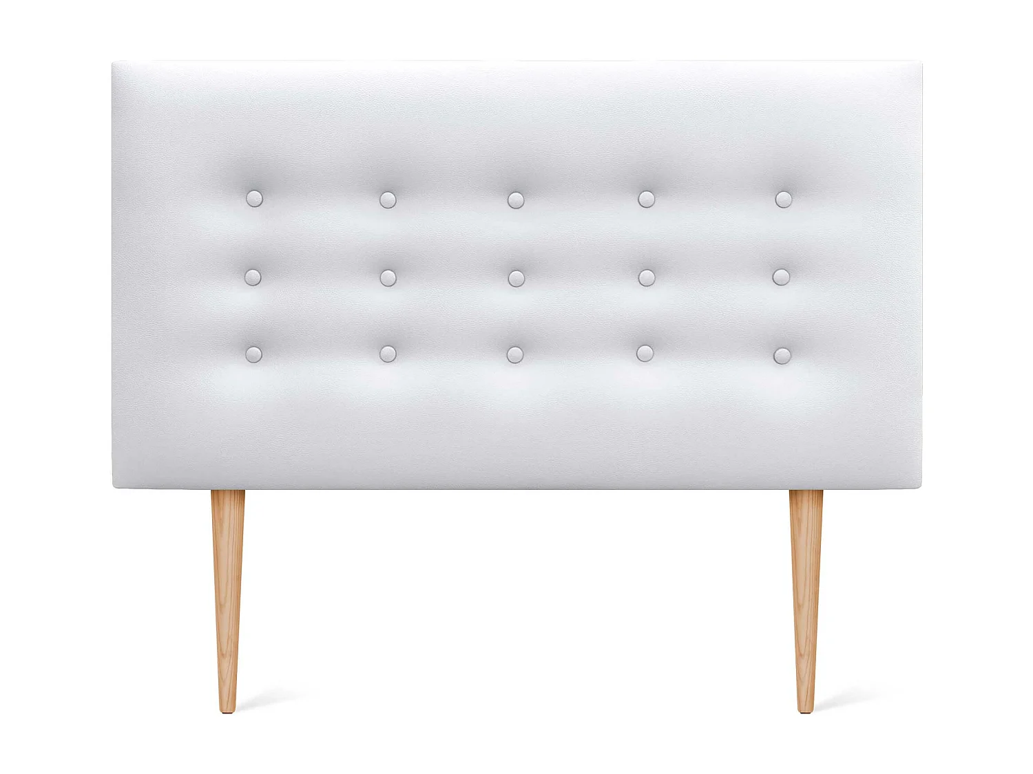 DHOME Tête de lit en simili cuir avec 3 rangées de boutons Tête de lit rembourrée pour lit de luxe (Blanc, 105cm)