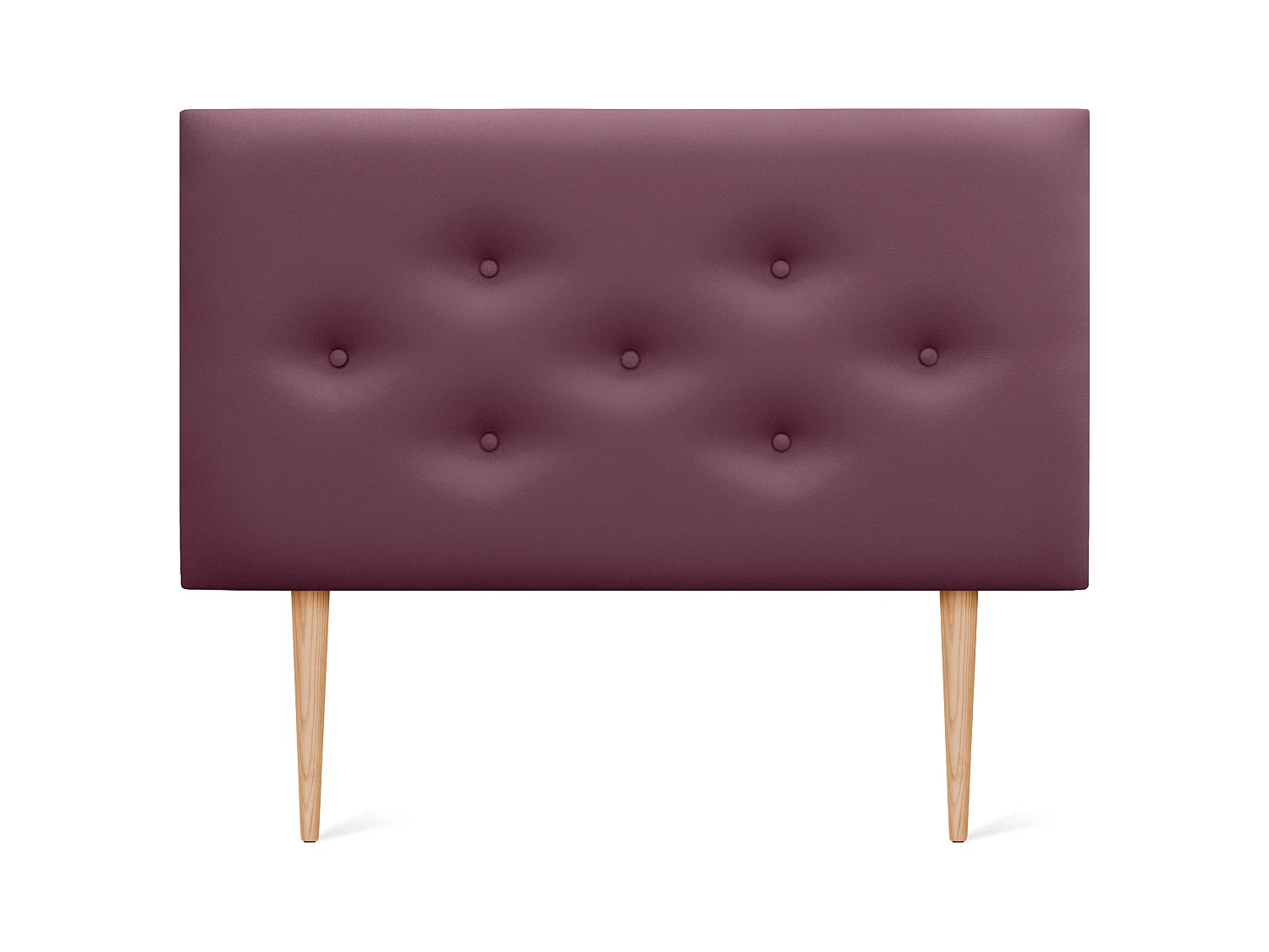 DHOME Tête de lit en simili cuir avec 3 rangées de boutons entrelacés Tête de lit rembourrée pour lit de luxe (Bordeaux, 95cm)