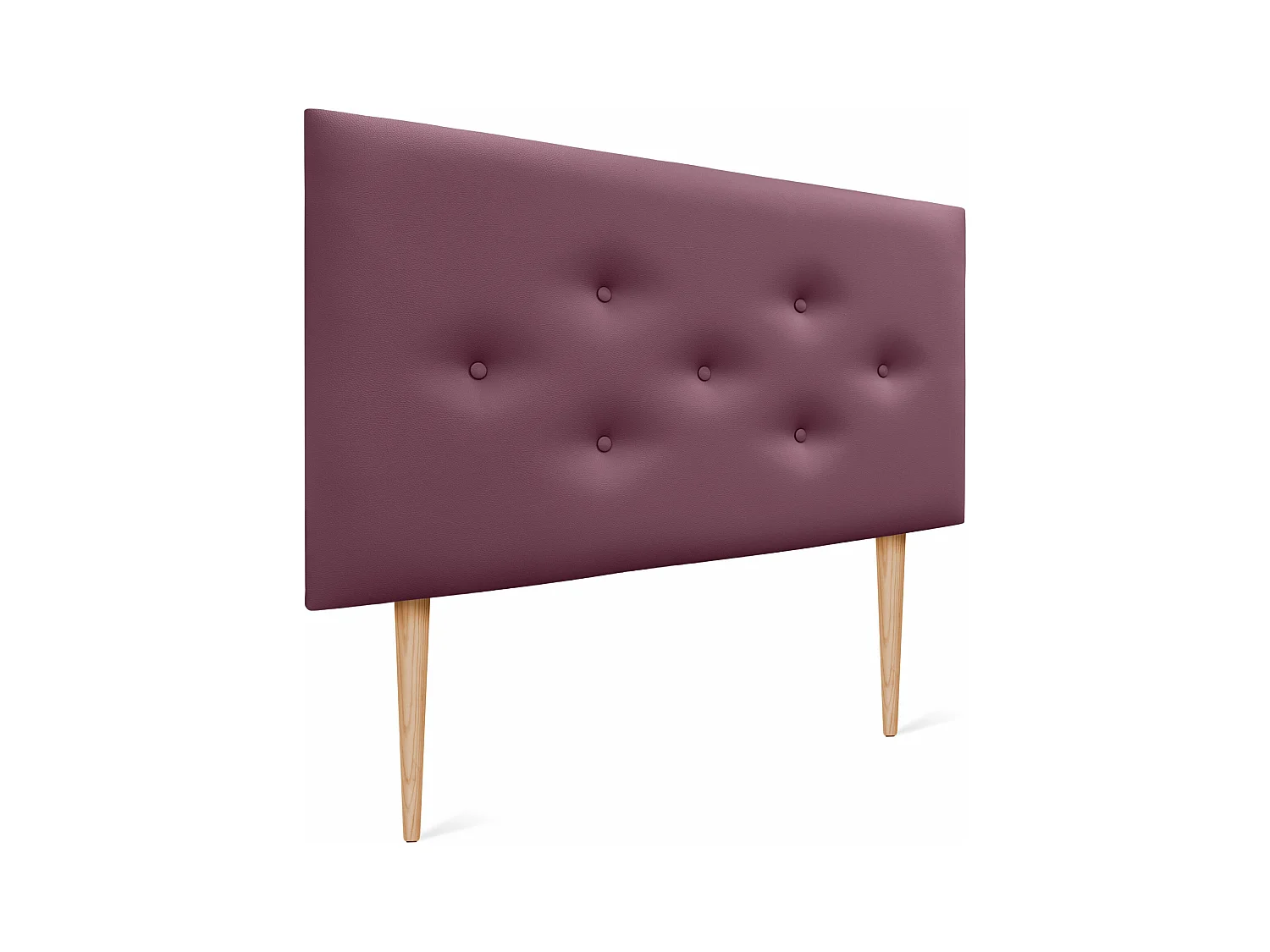 DHOME Tête de lit en simili cuir avec 3 rangées de boutons entrelacés Tête de lit rembourrée pour lit de luxe (Bordeaux, 95cm)