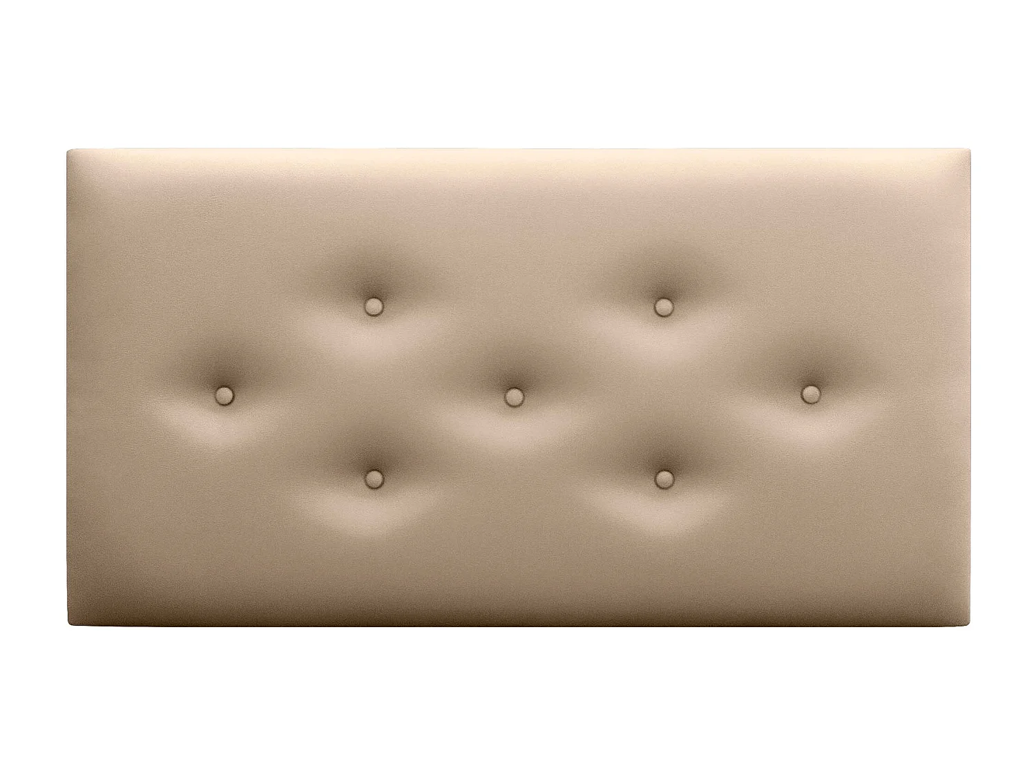 DHOME Tête de Lit en Similicuir avec 3 Rangées de Boutons Entrelacées Tête de Lit Rembourrée de Luxe (Champagne, 105cm)