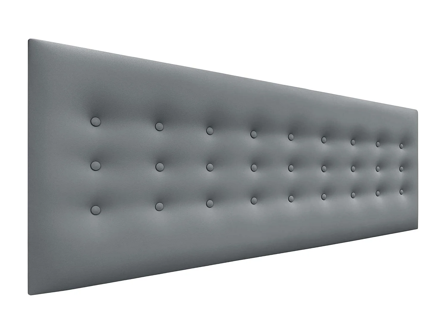 DHOME Tête de Lit en Similicuir avec 3 Rangées de Boutons Tête de Lit Rembourrée de Luxe (Gris, 160cm)