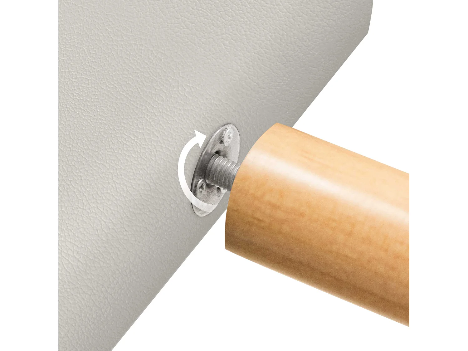 DHOME Testiera in ecopelle con 3 file di bottoni Testiera imbottita per letto di lusso (Bianco, 145cm)