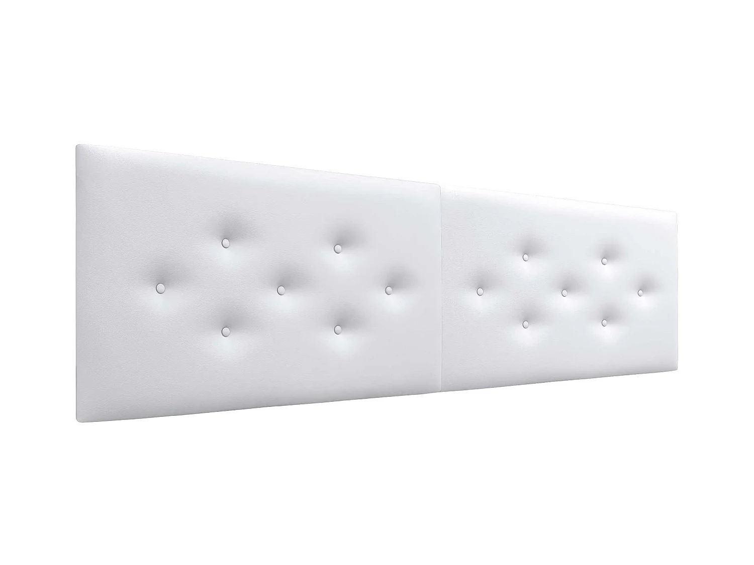 DHOME Tête de Lit en Similicuir avec 3 Rangées de Boutons Entrelacées Tête de Lit Rembourrée de Luxe (Blanc, 180cm (2 pièces))