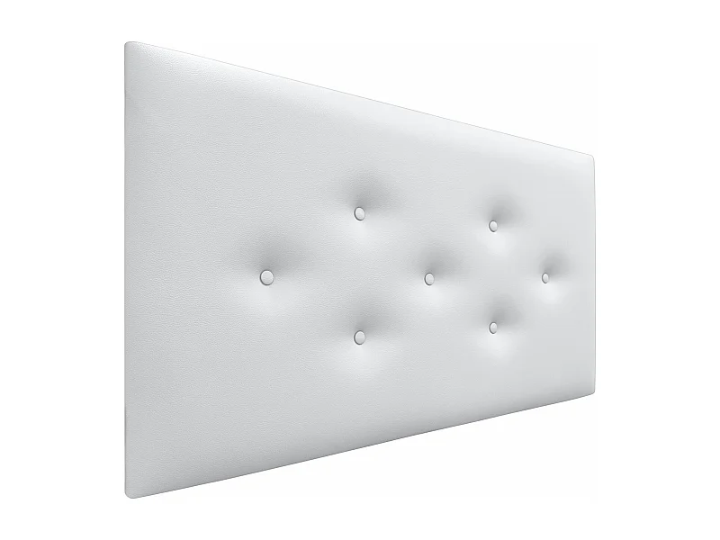 DHOME Kopfteil aus Kunstleder mit 3 versetzten Knopf-Reihen, luxuriös gepolstertes Bettkopfteil (Weiß, 110cm)
