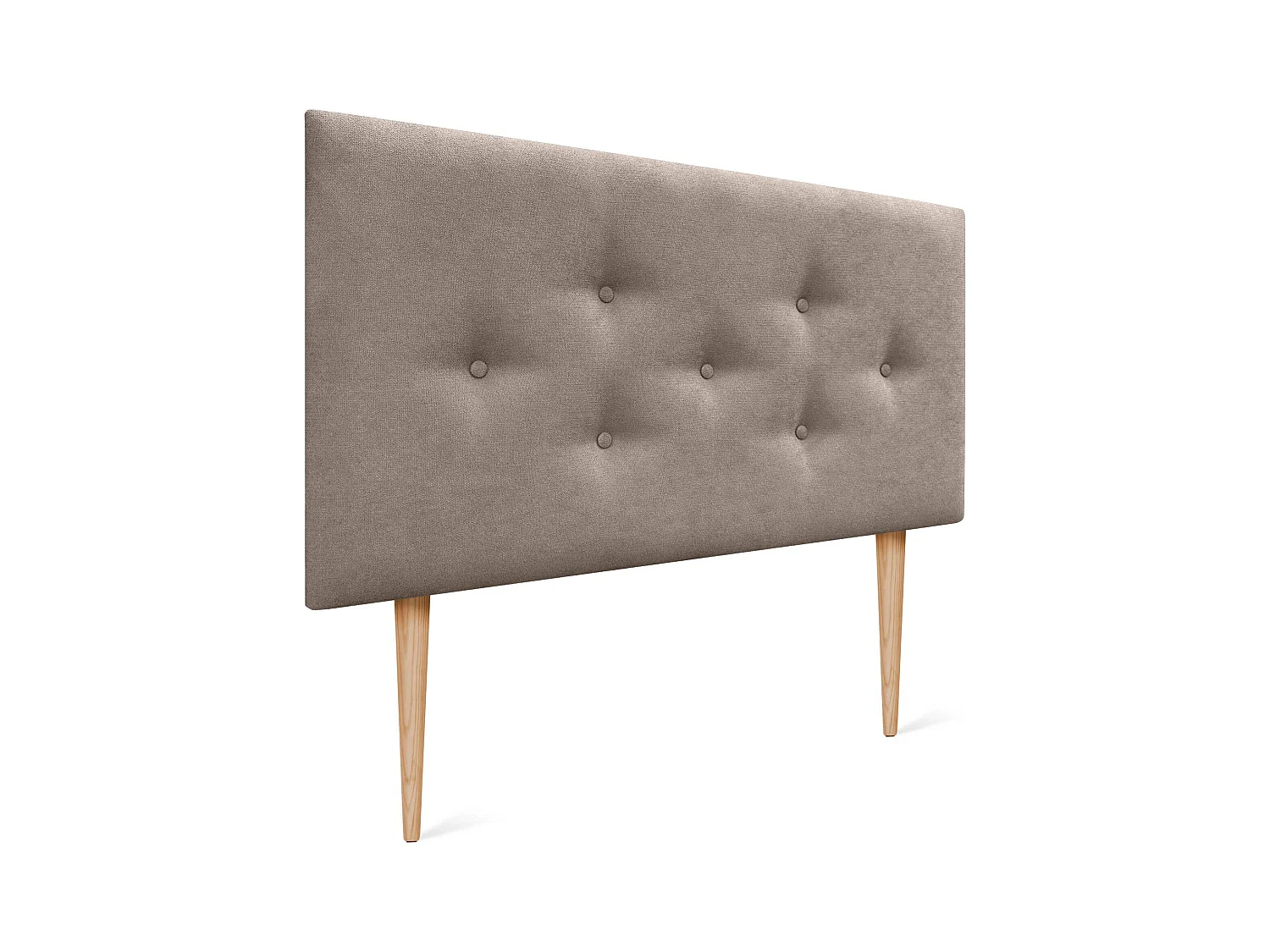 DHOME Tête de Lit en Tissu ACUALINE avec 3 Rangées Entrelacées de Boutons et Pieds Tête de Lit Capitonnée de Luxe(Tierra, 105cm)