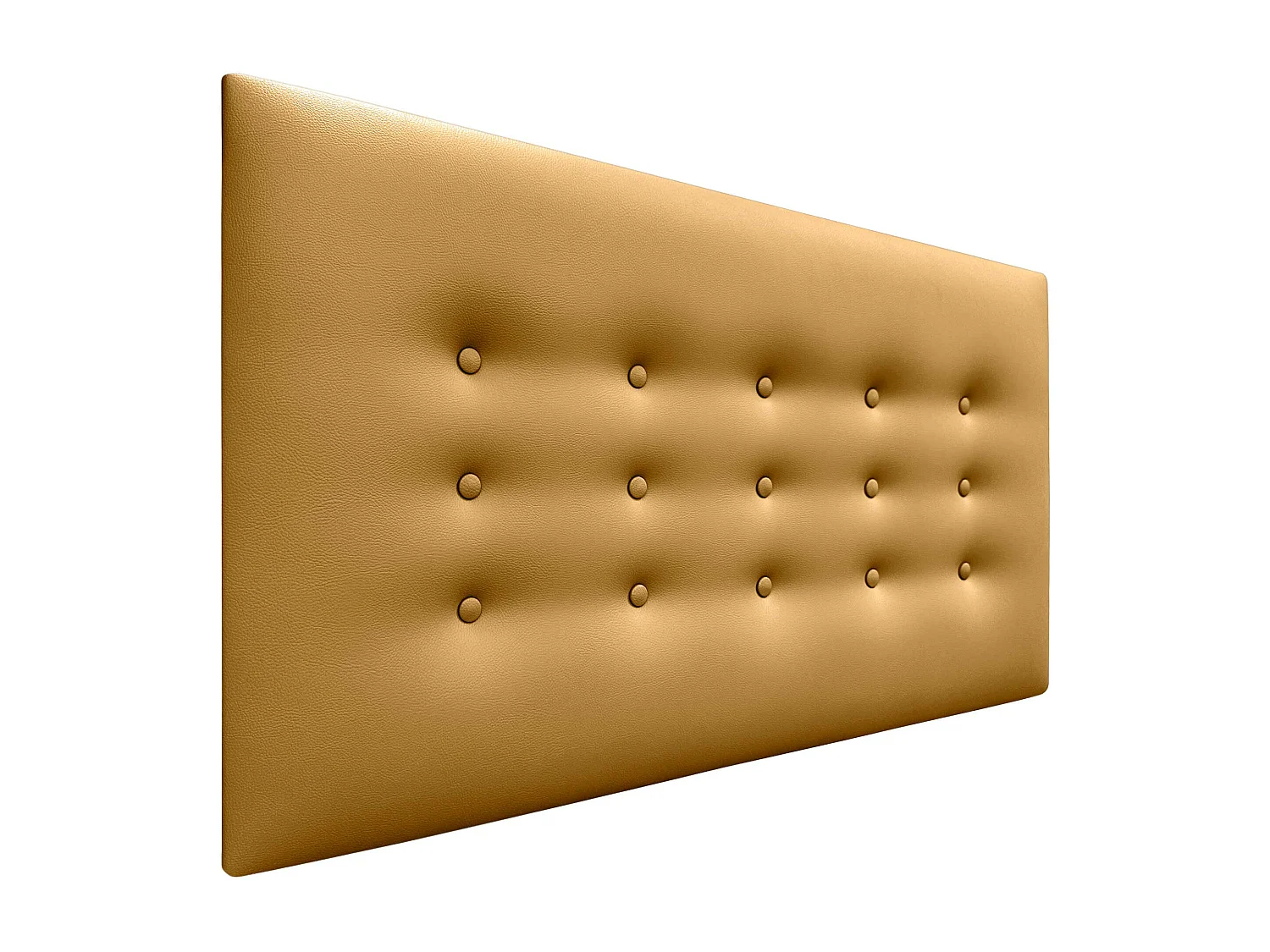 DHOME Tête de Lit en Similicuir avec 3 Rangées de Boutons Tête de Lit Rembourrée de Luxe (Doré, 90cm)