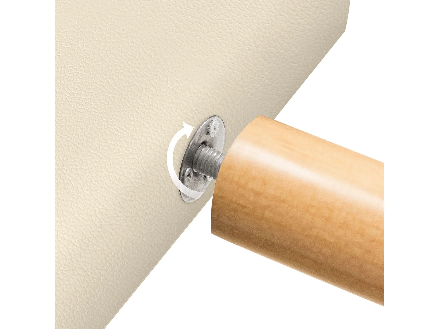 DHOME Tête de lit en simili cuir avec 3 rangées de boutons entrelacés Tête de lit rembourrée pour lit de luxe (Vanille, 95cm)