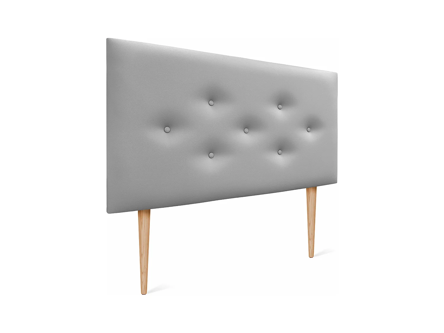 DHOME Tête de lit en simili cuir avec 3 rangées de boutons entrelacés Tête de lit rembourrée pour lit de luxe (Gris, 95cm)