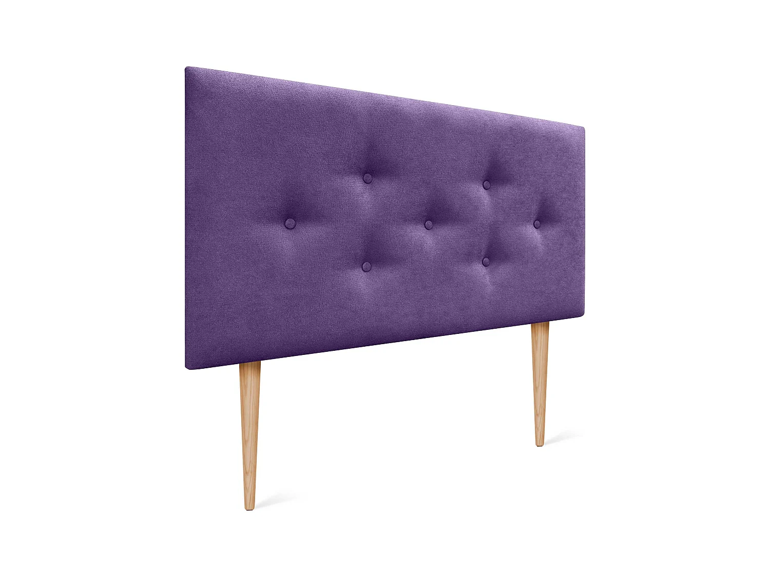 DHOME Tête de Lit en Tissu ACUALINE avec 3 Rangées Entrelacées de Boutons et Pieds Tête de Lit Capitonnée de Luxe(Lilas, 95cm)