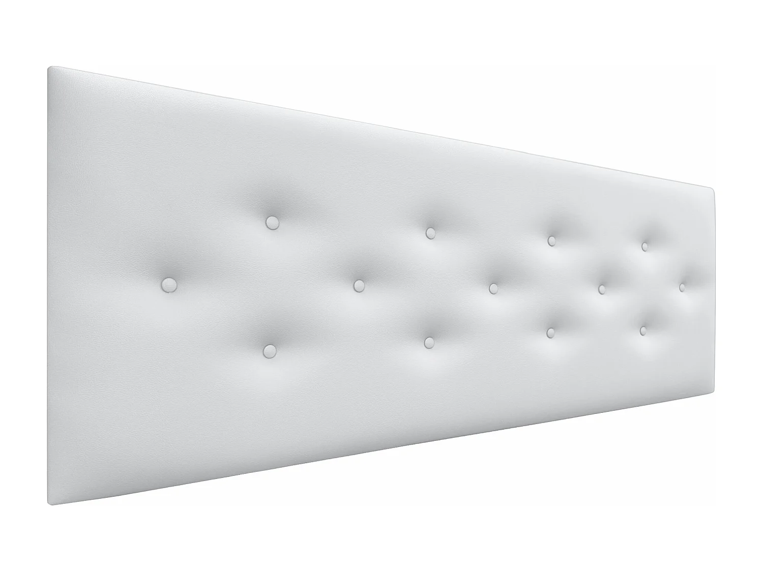 DHOME Tête de Lit en Similicuir avec 3 Rangées de Boutons Entrelacées Tête de Lit Rembourrée de Luxe (Blanc, 145cm)