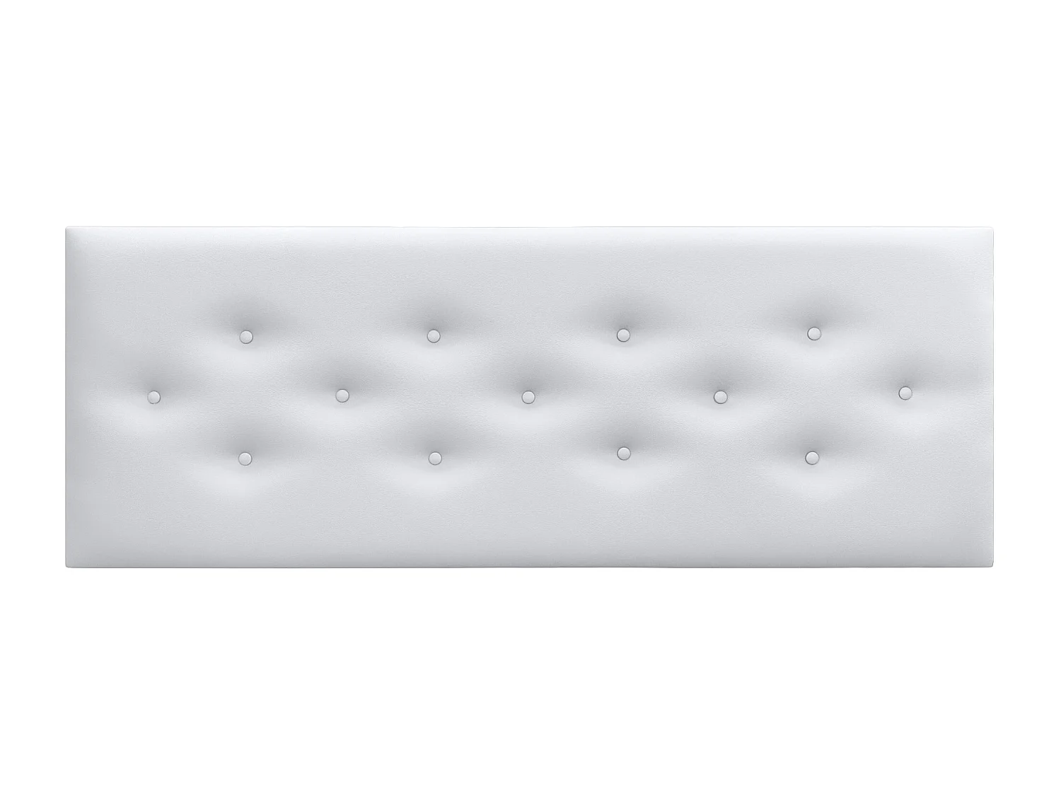 DHOME Tête de Lit en Similicuir avec 3 Rangées de Boutons Entrelacées Tête de Lit Rembourrée de Luxe (Blanc, 145cm)