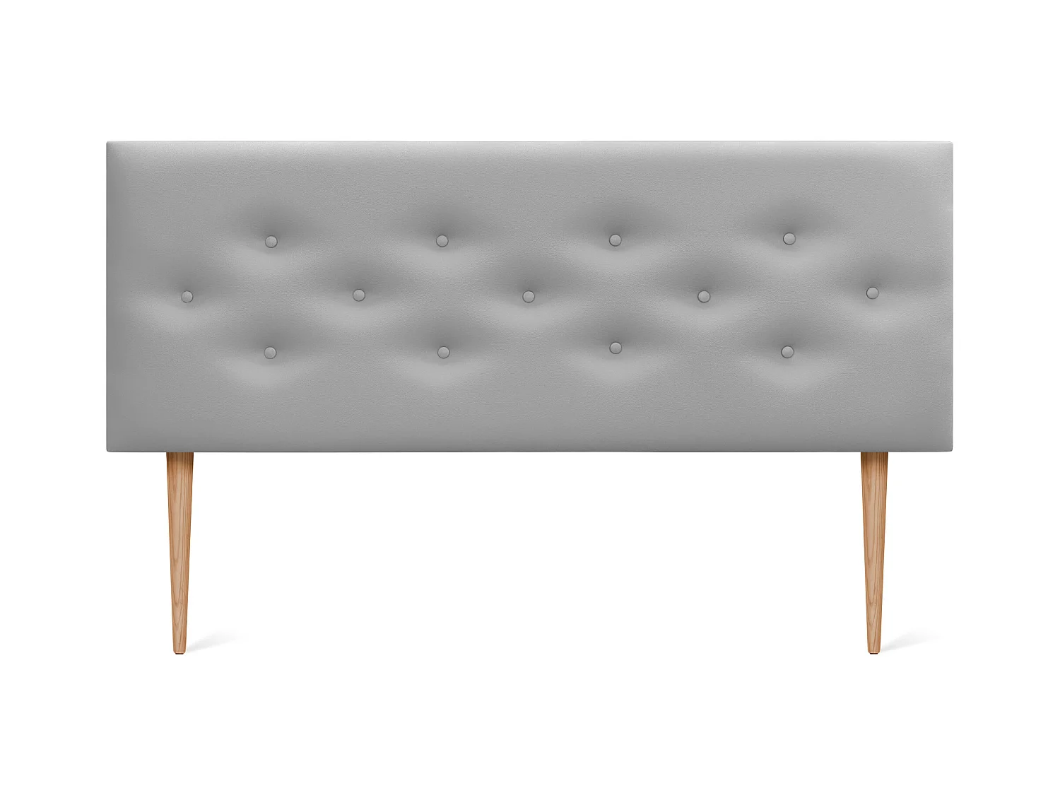 DHOME Tête de lit en simili cuir avec 3 rangées de boutons entrelacés Tête de lit rembourrée pour lit de luxe (Gris, 150cm)